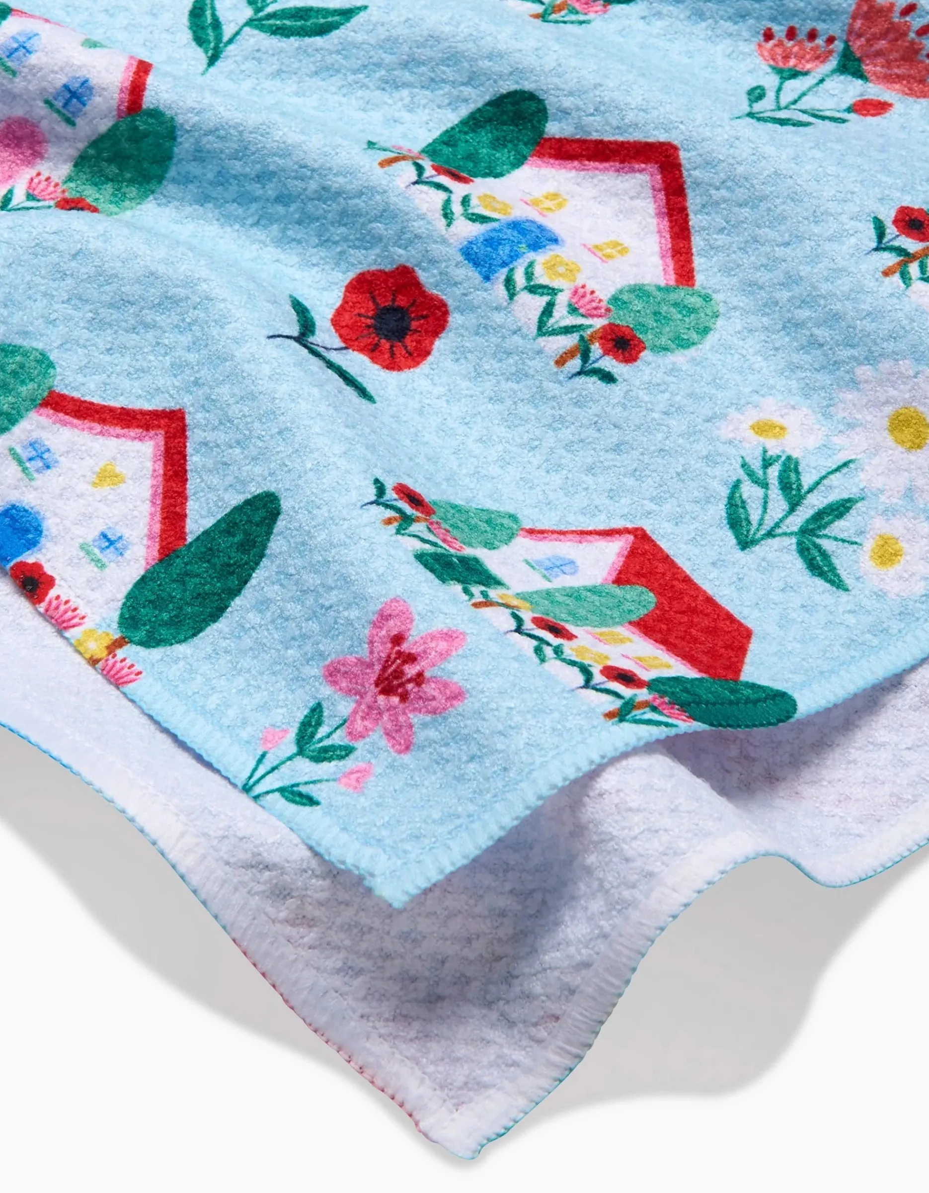 GEOMETRY Spring Houses Tea Towel