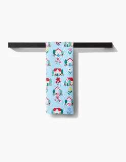 GEOMETRY Spring Houses Tea Towel