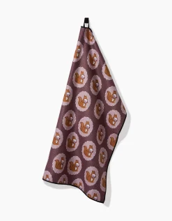 GEOMETRY Squirrels Brown Dog Towel