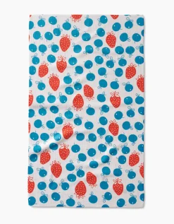 GEOMETRY Star Spangled Berry Tea Towel
