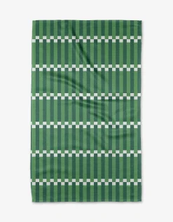 GEOMETRY Stripe Block - Greens Tea Towel