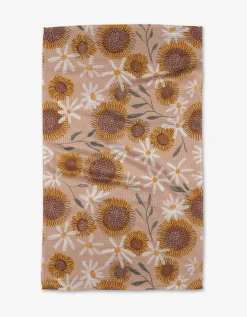 GEOMETRY Sunflowers Tea Towel