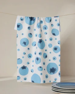 GEOMETRY Sunny Blueberries Tea Towel