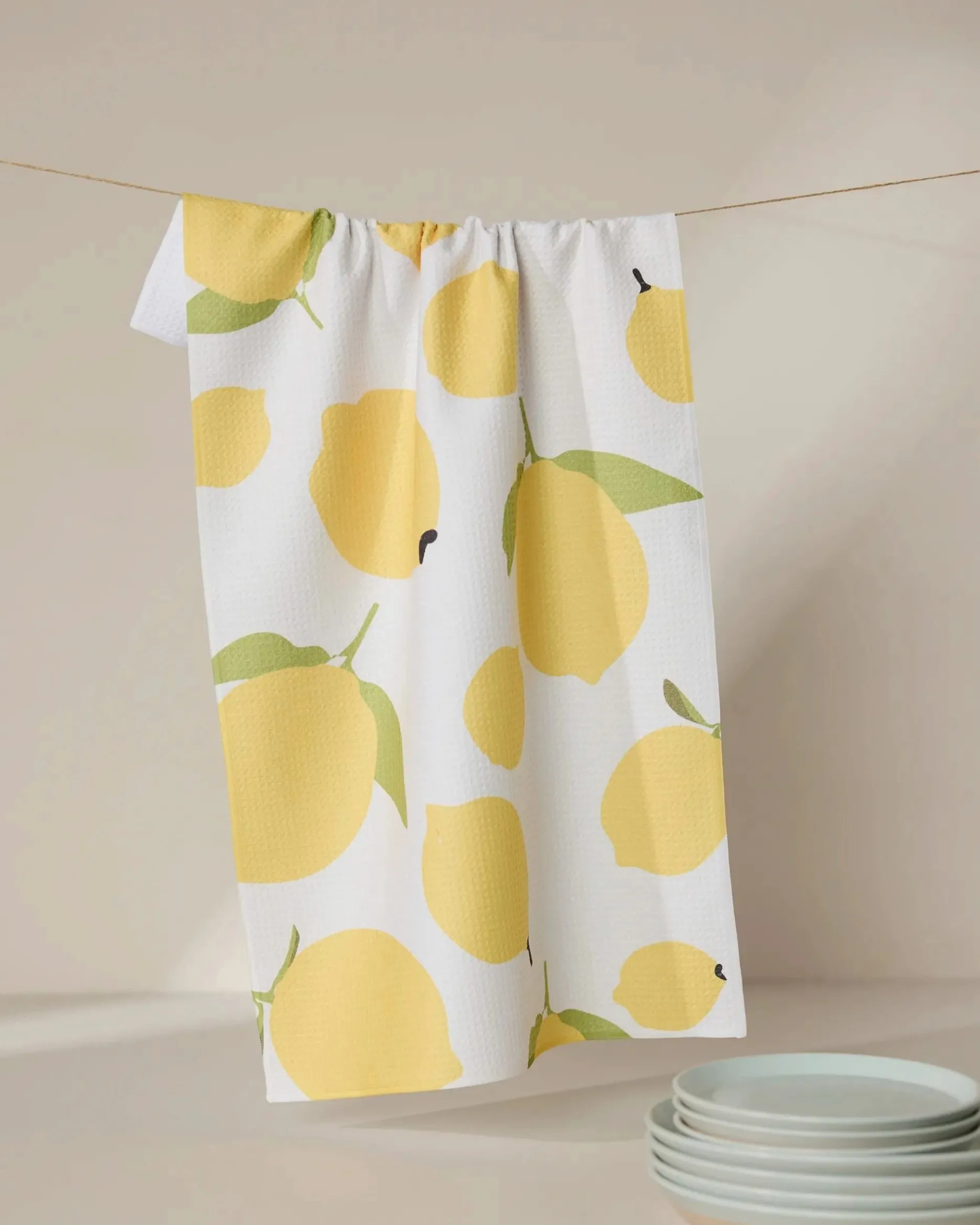 GEOMETRY Sunny Lemons Tea Towel