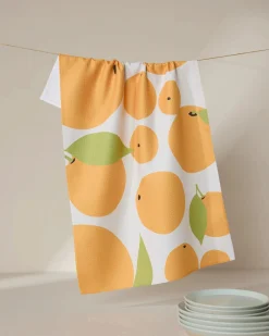 GEOMETRY Sunny Oranges Tea Towel