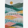 GEOMETRY Sunrise Mountains Tea Towel