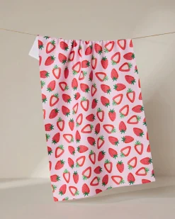 GEOMETRY Sweet Strawberry Tea Towel