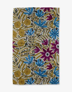 GEOMETRY Teagan Dark Maroon Tea Towel