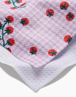 GEOMETRY Tomato Gingham Tea Towel