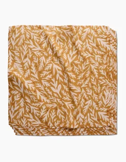 GEOMETRY Trail Dusting Gold Dinner Napkin Set