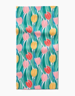 GEOMETRY Tranquil Tulips Bar Towel