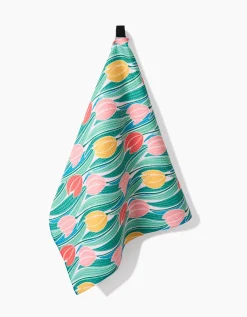 GEOMETRY Tranquil Tulips Tea Towel