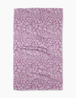 GEOMETRY Violet Paper Flowers Tea Towel
