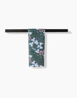GEOMETRY White And Green Meadow Tea Towel