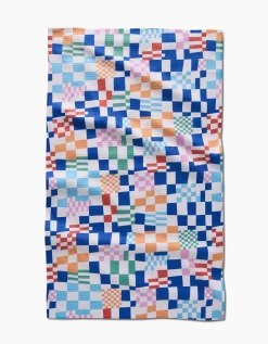 GEOMETRY Wonky Checkers Tea Towel